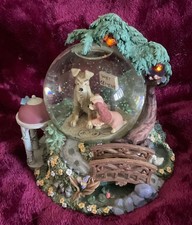 DISNEY LADY AND THE TRAMP SNOW GLOBE LIGHTS & MUSIC BELLA NOTTE USED PLEASE READ