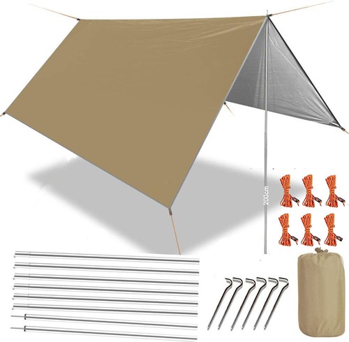 Camping tent tarp with poles - tent,