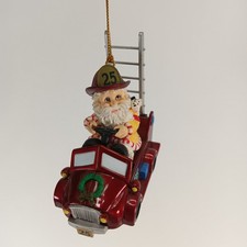Santa In Fire truck With
