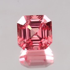 AAA Natural Flawless Ceylon Padparadscha Sapphire Asscher Cut Loose Gemstone 9MM