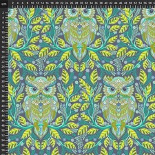 Fat Quarter Freespirit Tula Pink Full Moon Forest II Owl Leaf 100% Cotton Fabric