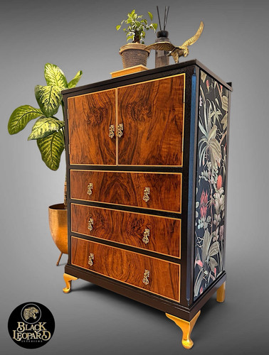 Vintage art deco burr walnut - art,