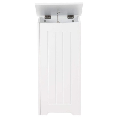 White wooden laundry bin - wooden,
