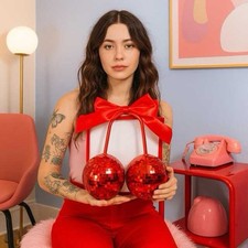 Cherry Bow Disco ball 3d resin