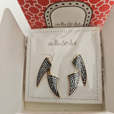 Stella & Dot Pave Horn Ear Jacket Earrings - Three Way