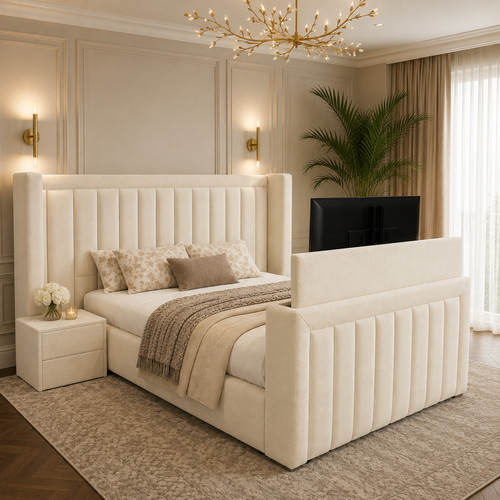 Panel wide headboard winged - headboard, tv