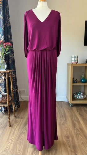 Ossie clark uk16 purple maxi - clark,