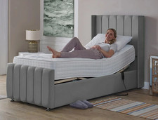 Winged Panel Electric Adjustable Beds Mobility Velvet + Memory Foam Mattress