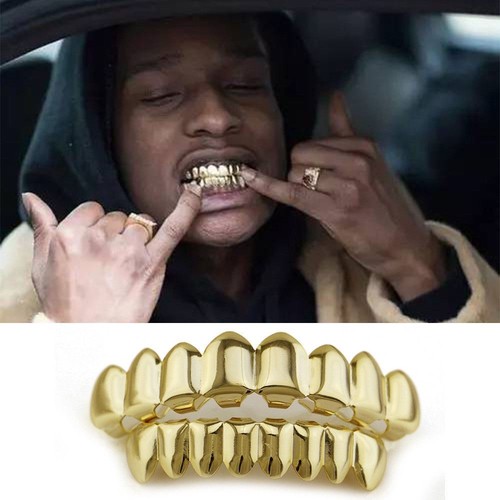 14k gold plated hiphop - plated, teeth