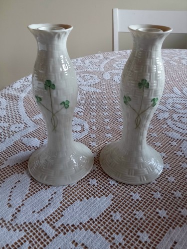 Pair belleek china kylemore - belleek,