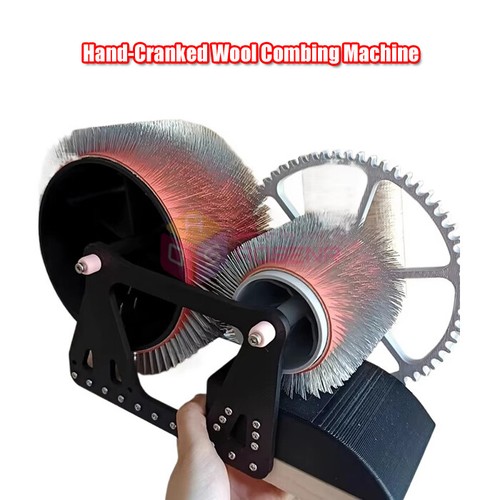 Hand crank wool combing - hand,