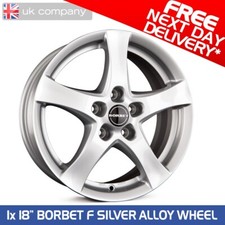 18" Borbet F Alloy Wheel in Brilliant Silver - Various Vehicles - CLEARANCE