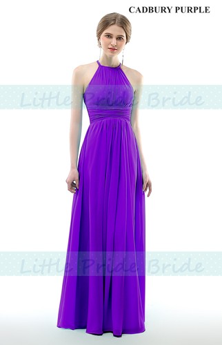 Halter neck chiffon bridesmaid - chiffon,