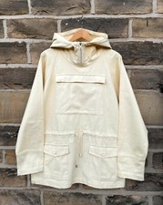Pullover Cadet Smock Jacket Ecru Anorak 1960s Vintage Mod Style - Cotton Canvas