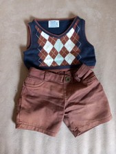 Build A Bear Boys  Argyle Golf Outfit vgc