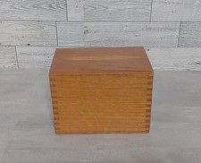 Vintage Dovetail Wooden Recipe Box 6x4 Hinged Storage Box Farmhouse Kitchen