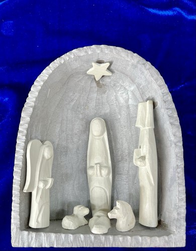 Soapstone nativity scene - soapstone,