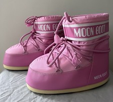 MOON BOOT Icon Low nylon snow boots Pink U.K 6/7.5 New in Bag. Rare. Sold out!