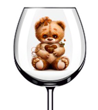 12x Teddy Bear Valentines Day Wine Glass Bottle Laptop Vinyl Sticker Decal a4003