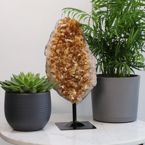 Citrine geode cluster crystal - citrine,