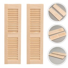 2Pcs Decorative Mini Shutters Wooden Doll Shutters Miniature Shutters Models