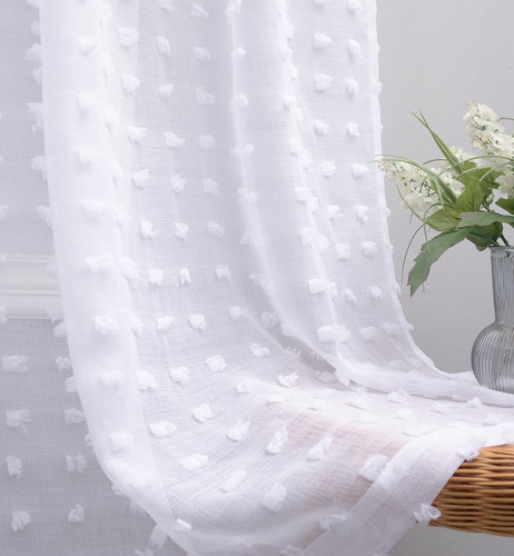 White sheer curtains panels - sheer, 2