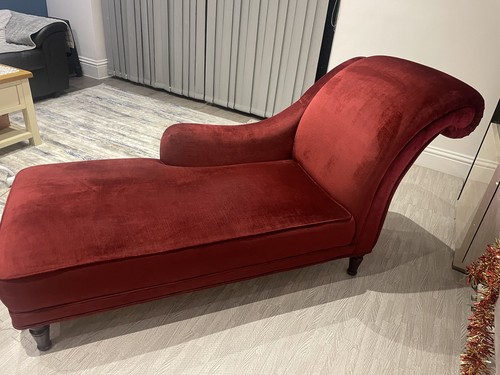 This red velvet chaise - velvet,