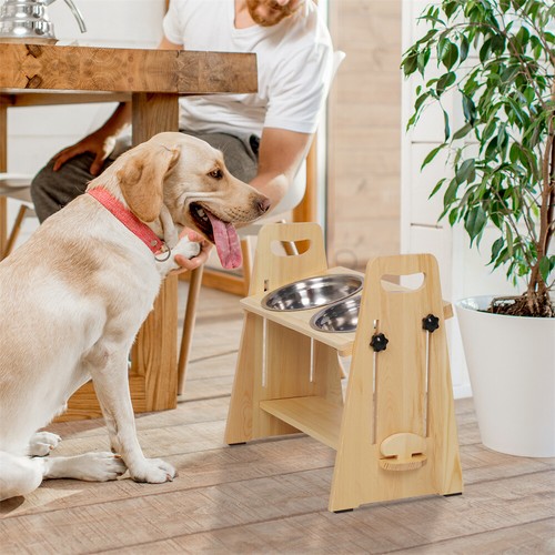 Adjustable elevated dog - adjustable, bowls