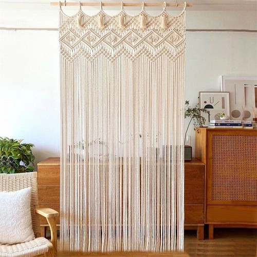 Large macrame curtain - macrame,