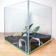 Corner Aquarium Cave Tunnel – Pleco & Shrimp Hide, Fish Tank Decor Large Entry