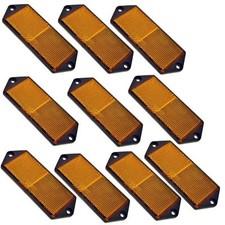 Amber Large Rectangular Side Reflector Pack of 10 Trailer Fence Gate Post TR067
