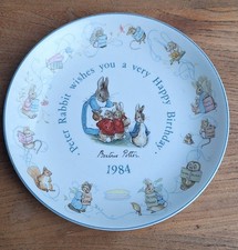 Wedgwood Beatrix Potter Peter Rabbit 1984  birthday Plate - Free Delivery 