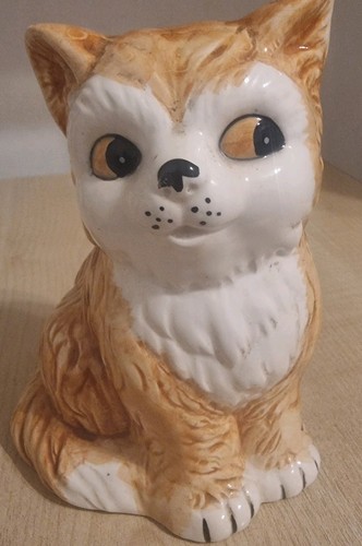 Vintage ceramic ginger cat - vintage,