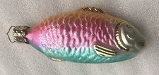 Christborn Rainbow Fish 4" Ornament Pastels Made in Germany Glass-Blown Gilded