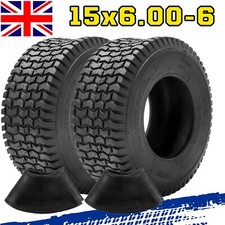 2x 2Ply Lawn Mower 15x6.00-6