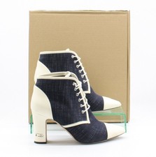 CHANEL WOMENS ANKLE BOOTS LACE