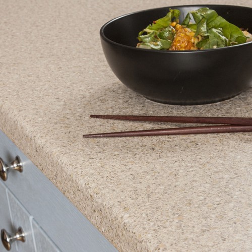 Cream beige laminate kitchen - laminate,