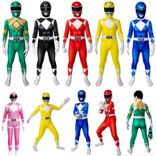 Power Ranger Kids/Adults Jumpsuit Cosplay Party Costume Halloween Birthday Gifts