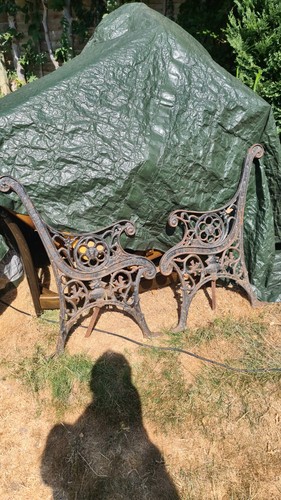 Cast iron bench ends lions - iron,