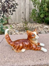 Vintage Goebel Unimpressed Orange Tabby Cat Figurine Large 8.5" Made in Germany
