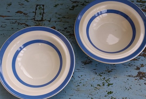 Vintage green cornishware - tg,