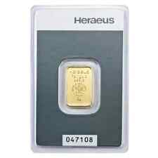 Gold Bar Heraeus 5 Grams 999.9 Gold / AU Original Blistered