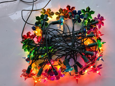40 Vintage Christmas Foil Star Lights, Working. + 2 Spare Bulbs. See Photos.