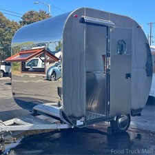 Stainless Steel Retro Food Trailer | Mirror Finish Mobile Coffee Bar Van