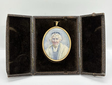 Antique Miniature Portrait of