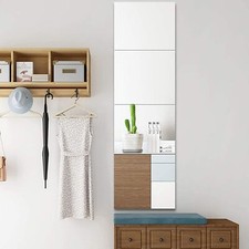 6x Glass Mirror Tiles Wall