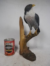 Large Heavy Vintage Hand painted Resin Peregrine Falcon