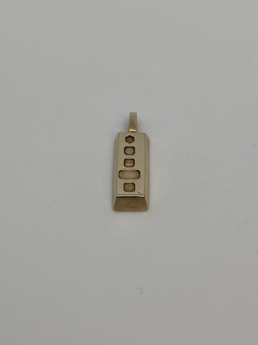 9ct solid gold ingot pendant - solid,