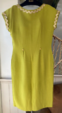 Fifi Chachnil dress chartreuse shift French M wool crepe robe