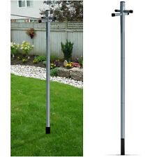 2.4m Galvanized Washing Line Post Pole Heavy Duty Clothes Support With Socket